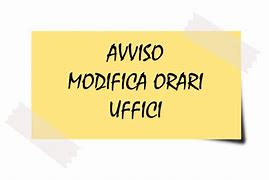 modifica orario di apertura degli uffici comunali