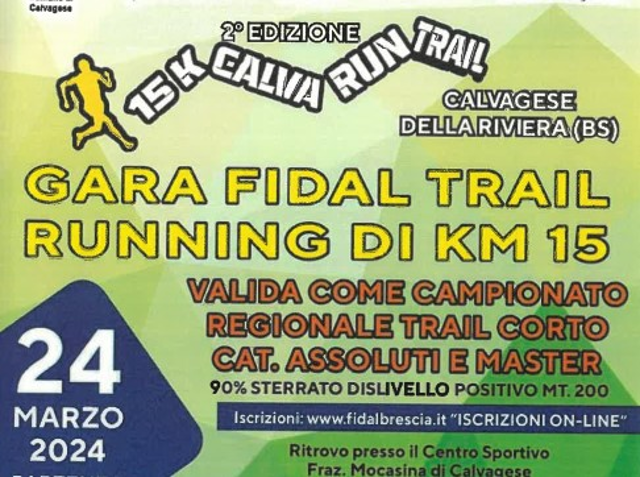 calva run trail - gara fidal trail - running di 15 km - 